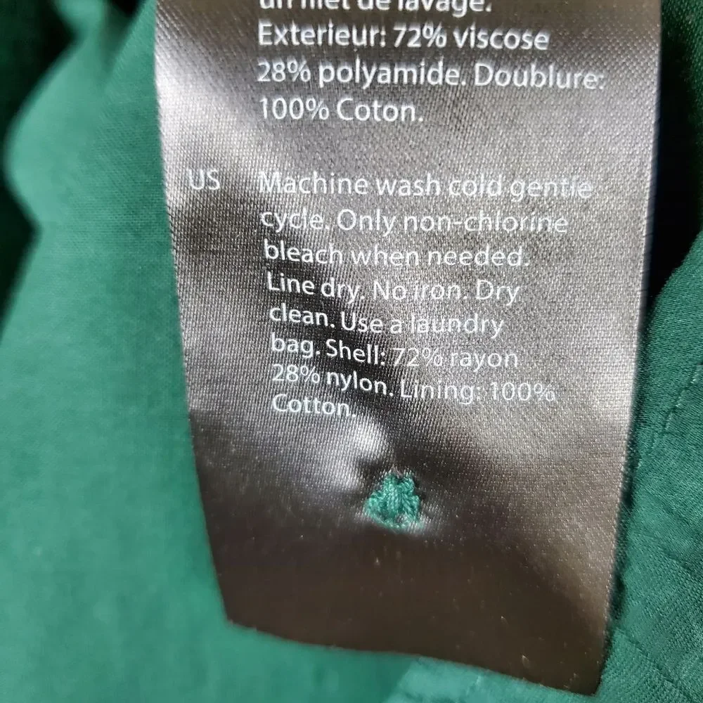 COS Teal Green Crinkled Shift Dress 3/4 Balloon Sleeves Size 6 - Picture 9 of 9